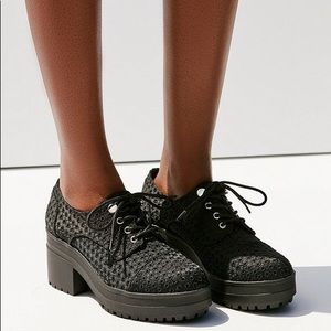 Black UO platform oxfords.
